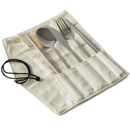 ECO Brotbox - ECO Besteckset - Outdoor creme oder grün