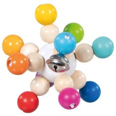 goki Greifling Elastik Regenbogenball aus Holzperlen