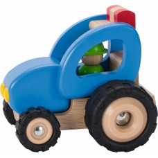 goki Traktor aus Holz mit Gummireifen