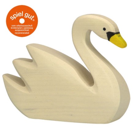 HOLZTIGER Schwan schwimmend - Holzfigur zum Spiele oder Dekorieren