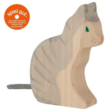 HOLZTIGER Katze sitzend grau - Holzfigur zum Spiele oder Dekorieren HOLZTIGER Katze sitzend grau - Holzfigur zum Spiele oder Dekorieren
