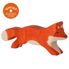 HOLZTIGER Fuchs laufend - Holzfigur zum Spiele oder Dekorieren