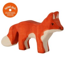 HOLZTIGER Fuchs stehend - Holzfigur zum Spiele oder Dekorieren