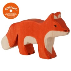 HOLZTIGER Fuchs klein - Holzfigur zum Spiele oder Dekorieren