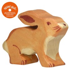 HOLZTIGER Hase klein - Holzfigur zum Spiele oder Dekorieren