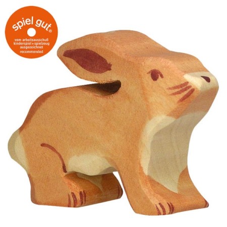 HOLZTIGER Hase klein - Holzfigur zum Spiele oder Dekorieren