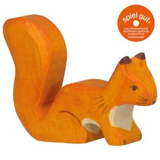 HOLZTIGER Eichhörnchen stehend orange - Holzfigur zum Spiele oder Dekorieren