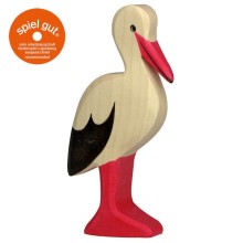 HOLZTIGER Storch - Holzfigur zum Spiele oder Dekorieren