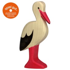 HOLZTIGER Storch - Holzfigur zum Spiele oder Dekorieren