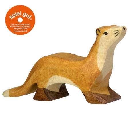 HOLZTIGER Marder - Holzfigur zum Spiele oder Dekorieren