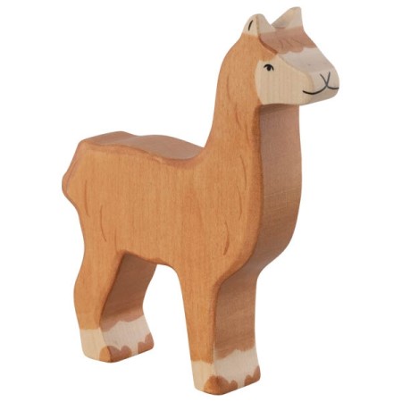 HOLZTIGER Alpaka - Holzfigur zum Spiele oder Dekorieren