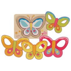 goki Holz Schichtenpuzzle Schmetterling 5-teilig