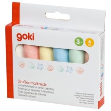 goki Straßenmalkreide - 6 verschiedene Farben in einer Packung