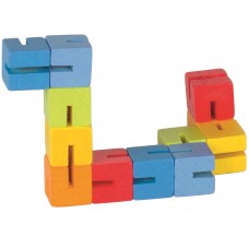 goki Pocket Puzzle aus Holz in Regenbogenfarben