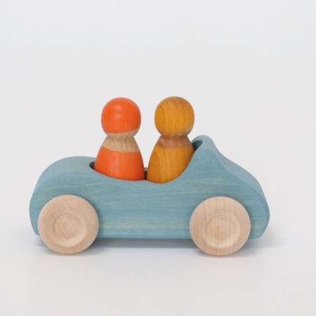 GRIMM'S Großes Cabrio Blau oder Orange - Holzspielzeugauto