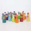 GRIMM'S Regenbogenfreunde - 12er Set Holzfiguren - pastell oder bunt
