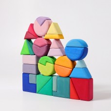 GRIMM'S Bauspiel Dreieck Viereck Kreis - Bau- und Puzzlespiel in einem