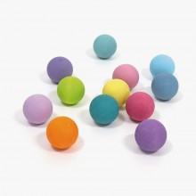 GRIMM'S Kleine Regenbogenkugeln oder Pastellkugeln - 12 Massivholzkugeln