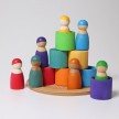 GRIMM'S Sieben Freunde in Holzschälchen - Holzfiguren zum Spielen und Sortieren