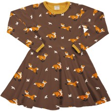 maxomorra Dress Circle LS FOX Mädchen Langarmkleid GOTS Gr. 98/104 - 134/140