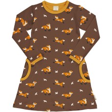 maxomorra Dress LS FOX Mädchen Langarmkleid GOTS Gr. 98/104 - 134/140