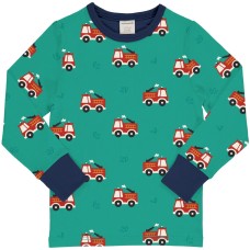 maxomorra Top LS FIRE TRUCK Kinder Langarmshirt GOTS Gr. 86/92 - 134/140