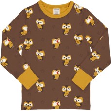 maxomorra Top LS OWL Kinder Langarmshirt GOTS Gr. 86 - 140