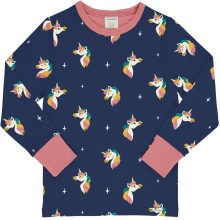 maxomorra Top LS UNICORN Kinder Langarmshirt GOTS Gr. 98 - 140