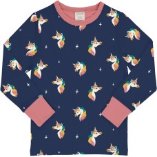 maxomorra Top LS UNICORN Kinder Langarmshirt GOTS Gr. 98 - 140