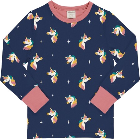 maxomorra Top LS UNICORN Kinder Langarmshirt GOTS Gr. 98 - 140