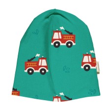 maxomorra Hat Lined FIRE TRUCK Kinder Mütze GOTS Gr. 48/50 - 56/58