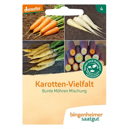 bingenheimer saatgut Karotten-Vielfalt - Bunte Möhren Mischung Samen G761N
