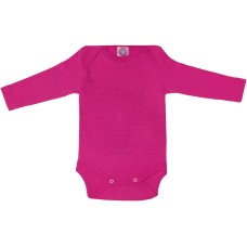 COSILANA Baby-Body 1/1 langarm - uni - Wolle/Seide Gr. 62/68 - 98/104