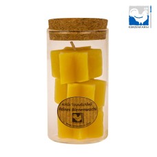 Kerzenfarm Hahn Bienenwachs Sterne 3 Stk. natur im Glaszylinder