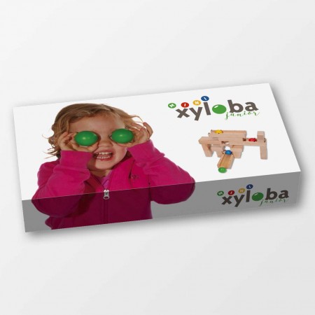 Xyloba Junior Mini - Kinder Holz Kugelbahn - 15 Teile