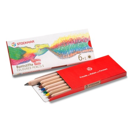 STOCKMAR Buntstifte dreieckig 6+1 Farben sortiert - FSC®-zertifiziert
