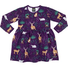 VILLERVALLA flared dress WINTER FOREST Kinder Langarmkleid Gr. 104 - 140