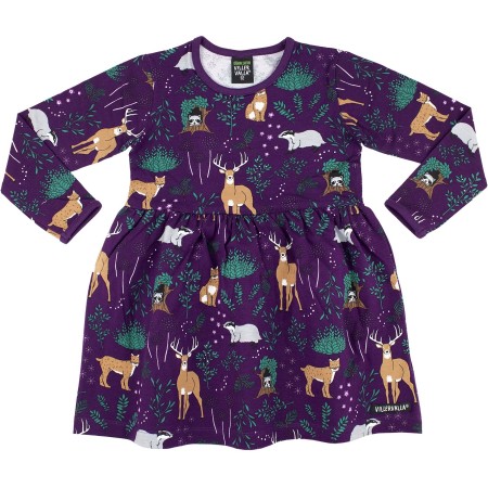 VILLERVALLA flared dress WINTER FOREST Kinder Langarmkleid Gr. 104 - 140