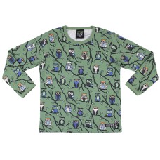 VILLERVALLA t-shirt TREE OWL SAGE Kinder Langarmshirt Gr. 92 - 140